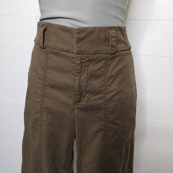 LOFT Khaki Wide Leg Cropped Pants Size 4 - Picture 2 of 13